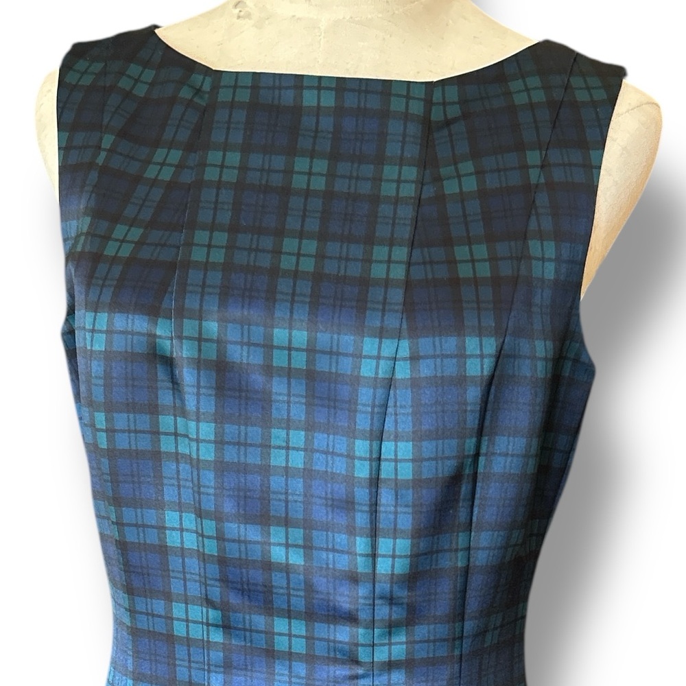 Brooks Brothers 346 Sheath Fit & Flare Dress Black Watch Tartan Plaid Size 4 NWT - Picture 8 of 16